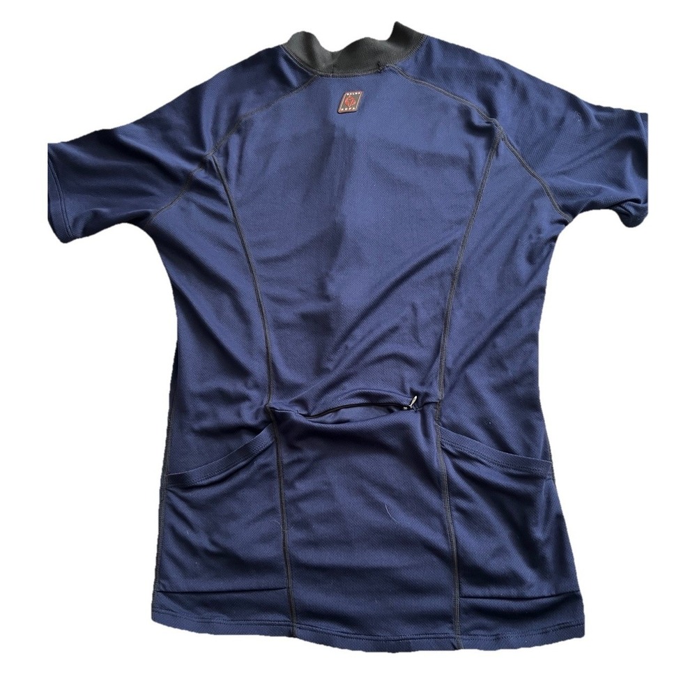 Men's Ropa Wear XL Cycling Jersey Half Zip Navy Blue 3 Rear Pockets Bike‎ Shirt
